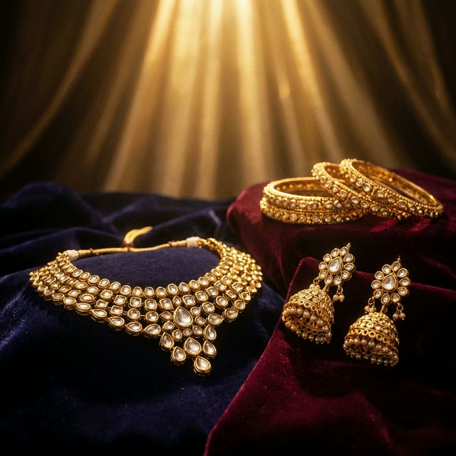 Elegant gold and diamond jewellery display